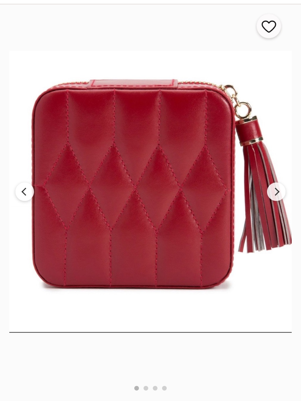 Wolf Quilted Red Tassel Travel Jewelry Case